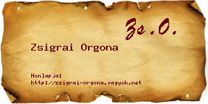 Zsigrai Orgona névjegykártya