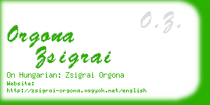 orgona zsigrai business card